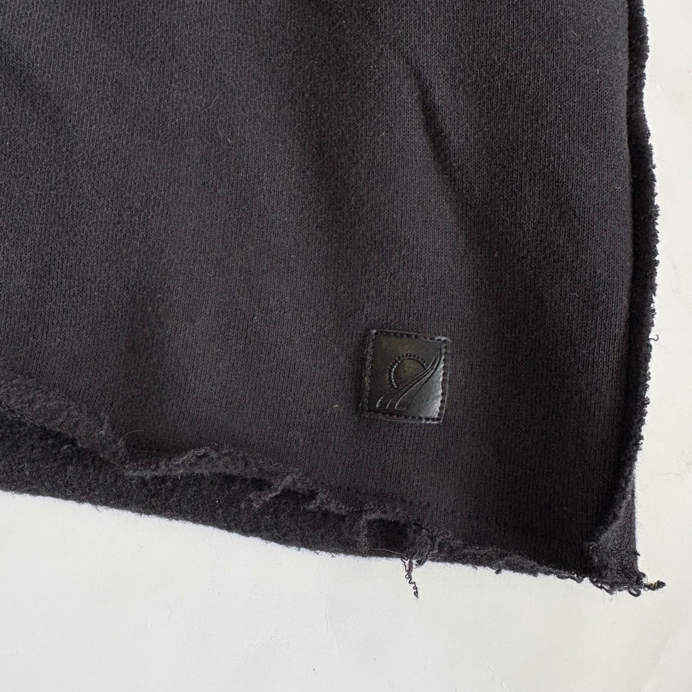 Fundamental Coast Women's Medium Black 1/4 Zip Cropped Hoodie Raw‎ Hem Relaxed - Picture 5 of 7